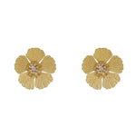 Brinco de Flor Violeta Dourado Piuka