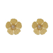 Brinco de Flor Violeta Dourado Piuka