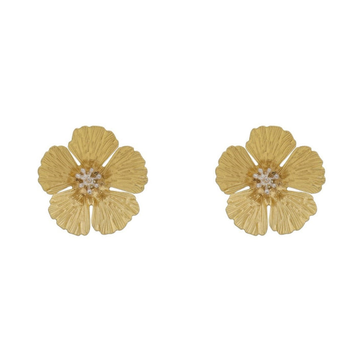 Brinco de Flor Violeta Dourado Piuka