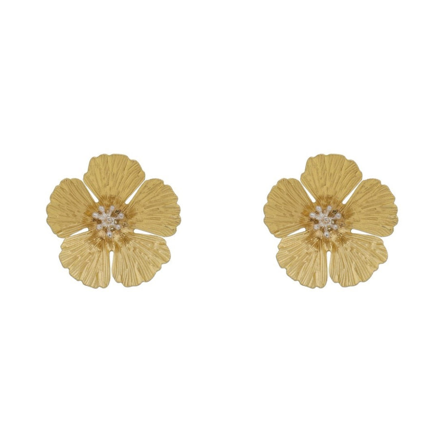 Brinco de Flor Violeta Dourado Piuka