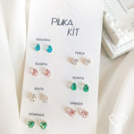 Kit 7 Brincos Semaninha Dri Zircônia Colorida Folheado a Ouro 18k