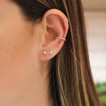 Kit 2 Brincos Liz Ponto de Luz Zircônia Folheado a Ouro 18k e Folheado em Ródio Branco