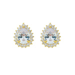 Brinco Nina Gota Zircônias Folheado a Ouro 18k