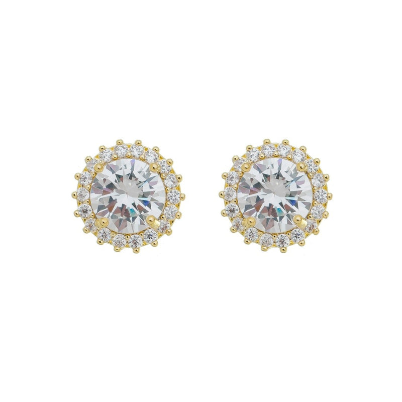 Brinco Ponto de Luz Nina Zircônias Folheado a Ouro 18k