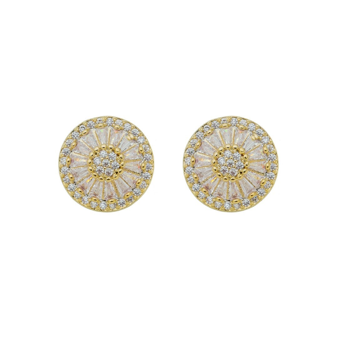 Brinco Pizza Ana Lívia P Zircônias Folheado a Ouro 18k
