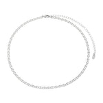 Colar Curto Linda Elos Diamantados Folheado em Ródio Branco