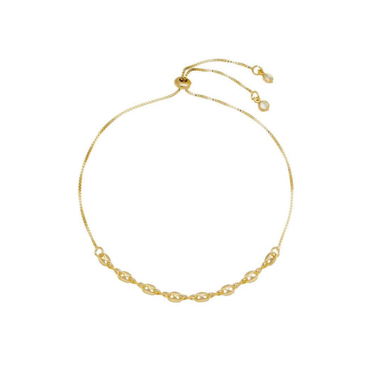 Pulseira Ajustável Beatriz Mini Elos Folheada a Ouro 18k