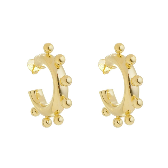 Brinco de Argola Tubo Carolina Folheado a Ouro 18k