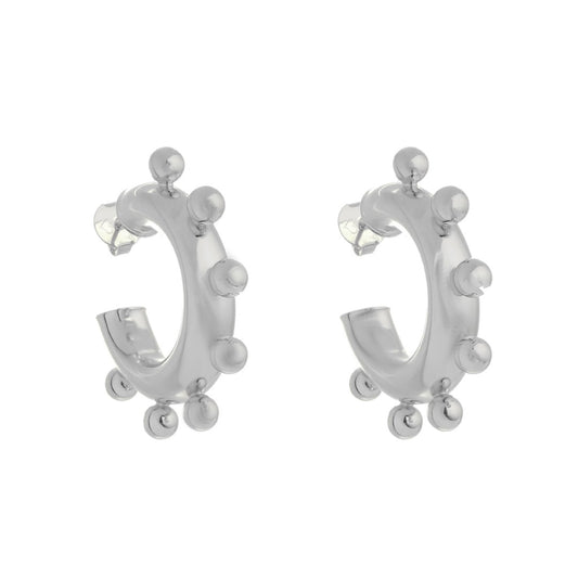 Brinco de Argola Tubo Carolina Folheado em Ródio Branco