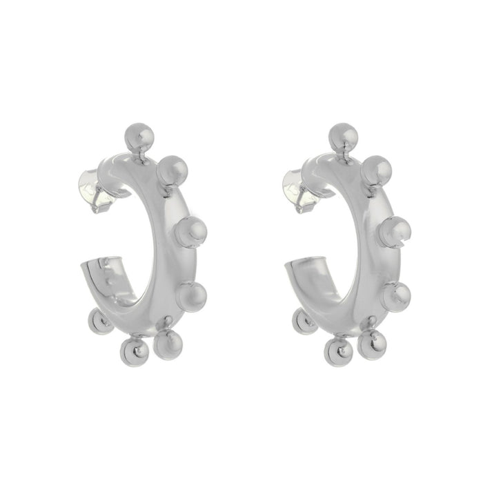 Brinco de Argola Tubo Carolina Folheado em Ródio Branco
