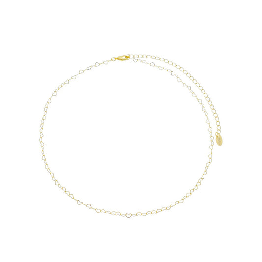 Colar Curto Mirela Mini Corações Folheado a Ouro 18k