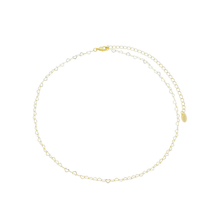 Colar Curto Mirela Mini Corações Folheado a Ouro 18k