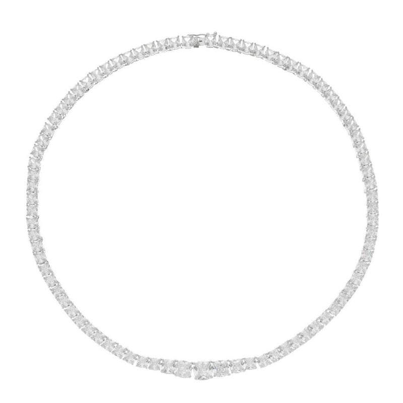 Colar Riviera Elizabeth Zircônias Folheado em Ródio Branco Piuka