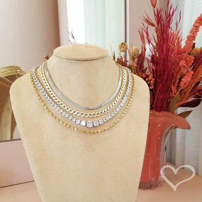 Colar Riviera Elizabeth Zircônias Folheado em Ródio Branco Piuka