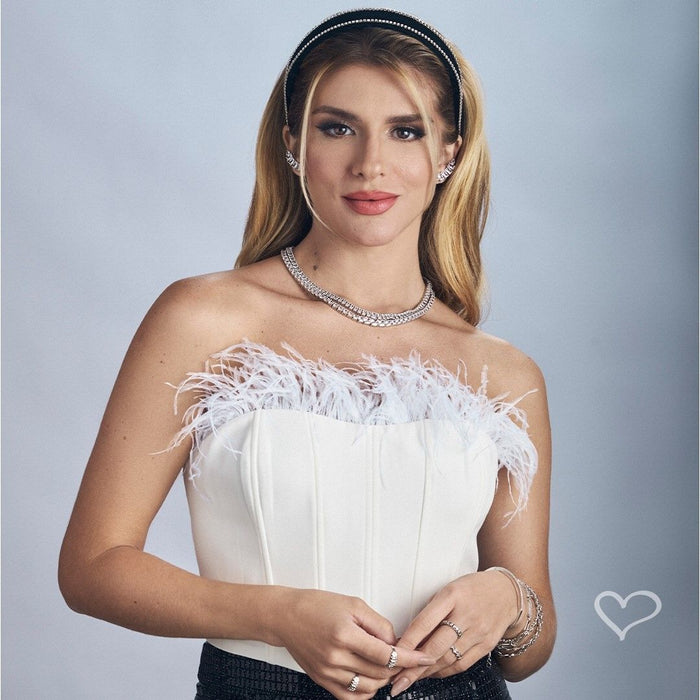 Colar Riviera Dominique Zircônias Folheado em Ródio Branco Piuka