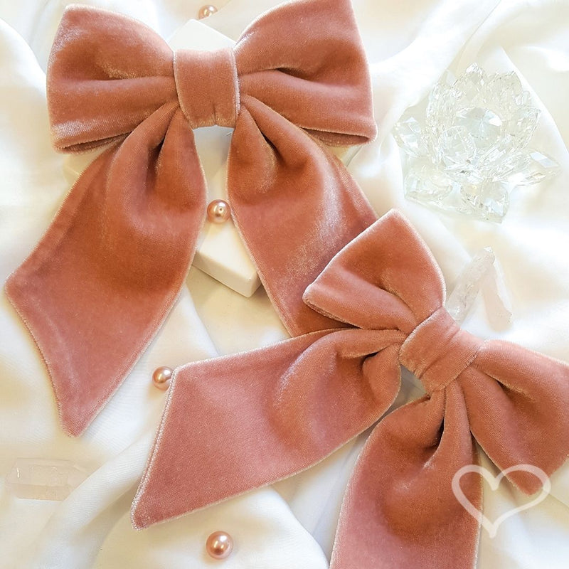 Laço de Cabelo Nat Veludo Alemão Rose Piuka