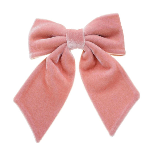 Laço de Cabelo Infantil Nat Veludo Alemão Rose Piuka
