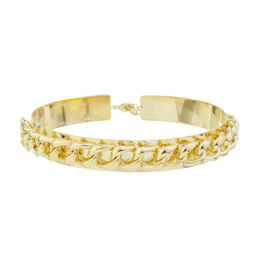 Gargantilha Pietra Metal Elos Folheada a Ouro 18k Piuka