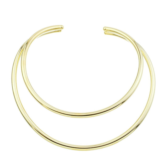 Choker Letícia Metal Duas Voltas Folheada a Ouro 18k Piuka