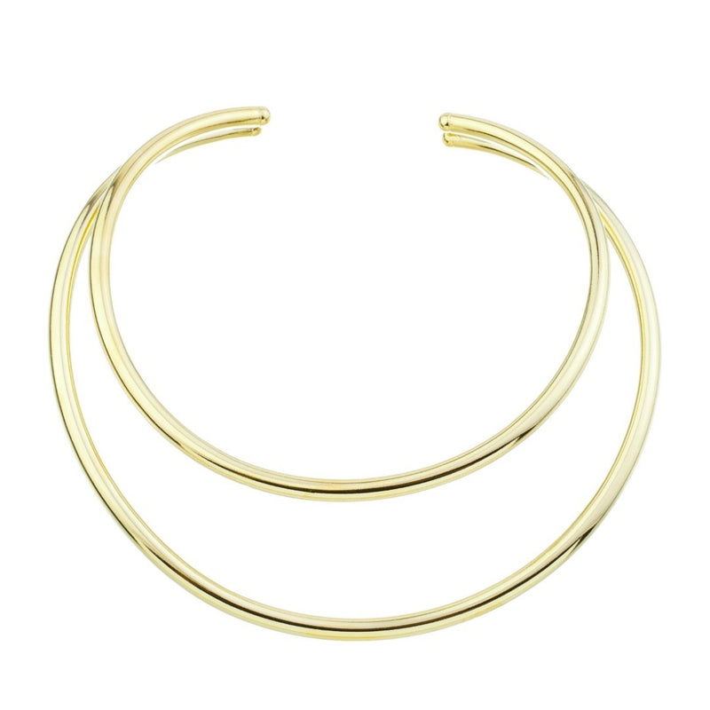 Choker Letícia Metal Duas Voltas Folheada a Ouro 18k Piuka