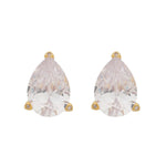 Brinco Maria Sophia Gota Zircônia Cristal Folheado a Ouro 18k