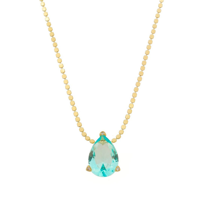 Colar Maria Sophia Gota Zircônia Acqua Folheado a Ouro 18k