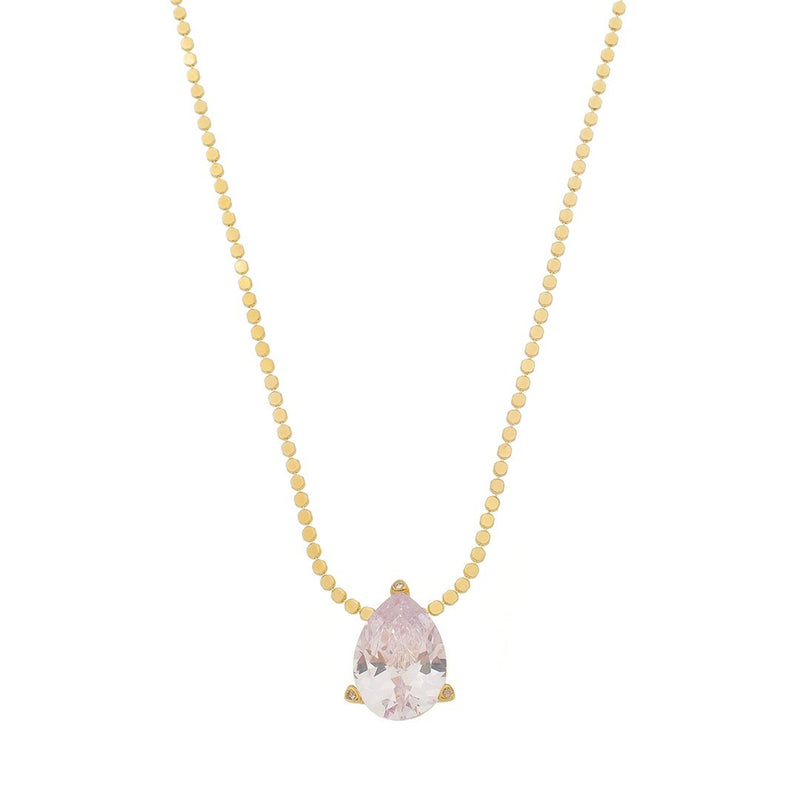 Colar Maria Sophia Gota Zircônia Cristal Folheado a Ouro 18k
