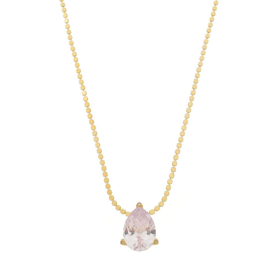 Colar Maria Sophia Gota Zircônia Cristal Folheado a Ouro 18k