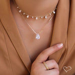 Colar Maria Sophia Gota Zircônia Cristal Folheado a Ouro 18k