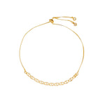 Pulseira Ajustável Linda Elos Diamantados Folheada a Ouro 18k