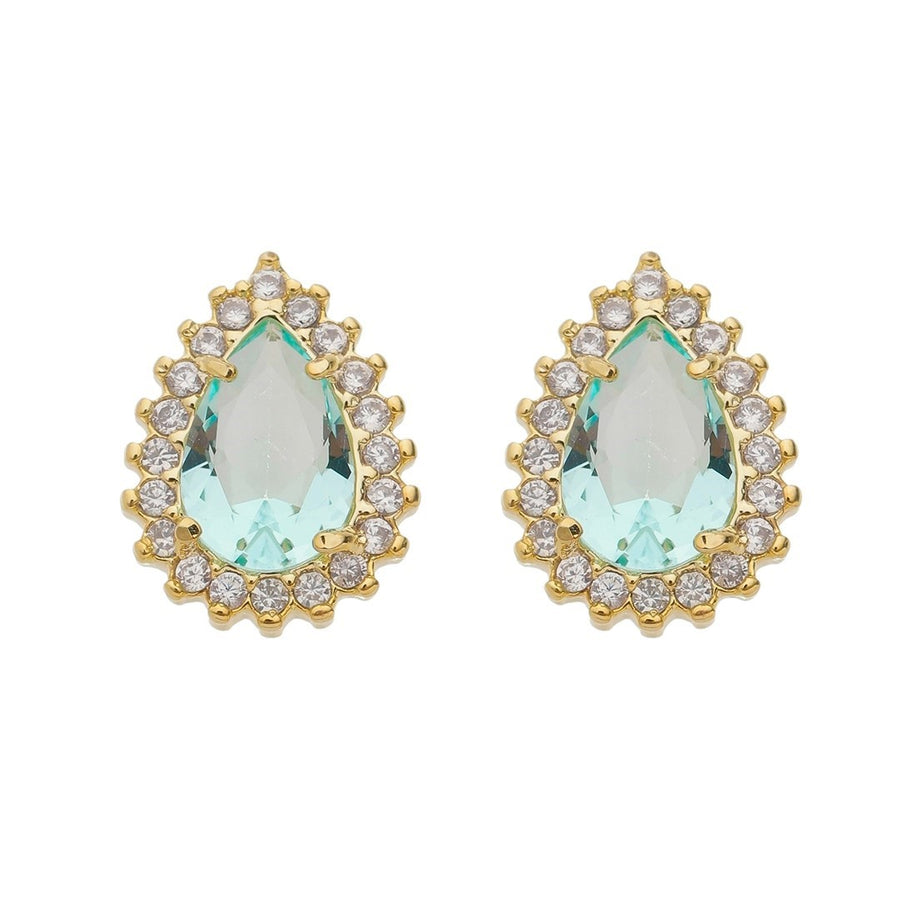 Brinco Maria Fernanda Gota Zircônia Acqua Folheado a Ouro 18k
