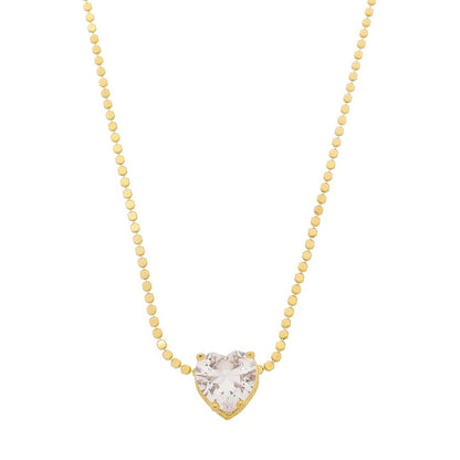 Colar Maria Fernanda Gota Zircônia Cristal Folheado a Ouro 18k