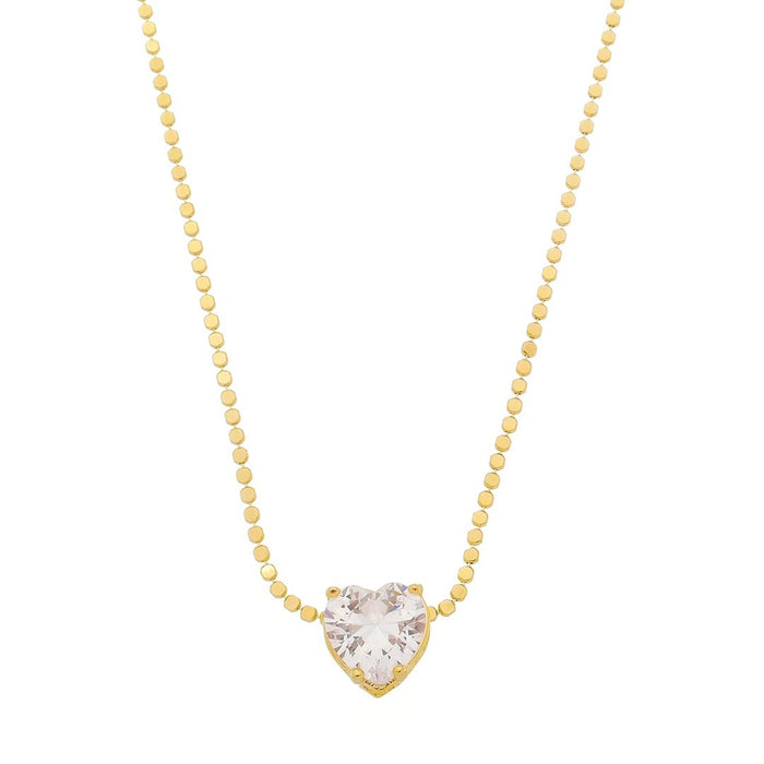 Colar Maria Fernanda Gota Zircônia Cristal Folheado a Ouro 18k