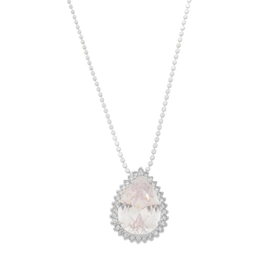 Colar Maria Fernanda Gota Zircônia Cristal Folheado em Ródio Branco
