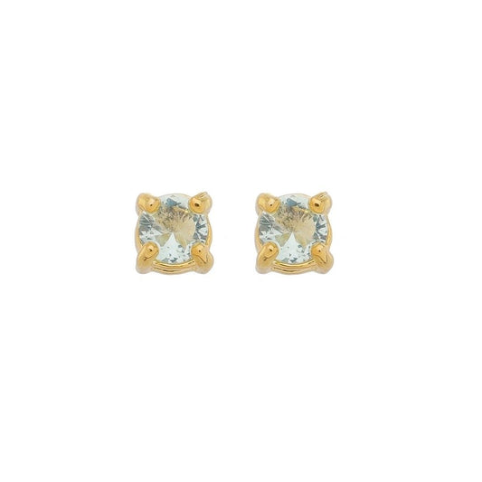 Brinco Ponto de Luz Annie P Zircônia Acqua Folheado a Ouro 18k