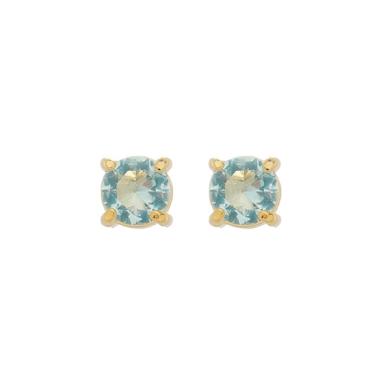 Brinco Ponto de Luz Annie M Zircônia Acqua Folheado a Ouro 18k