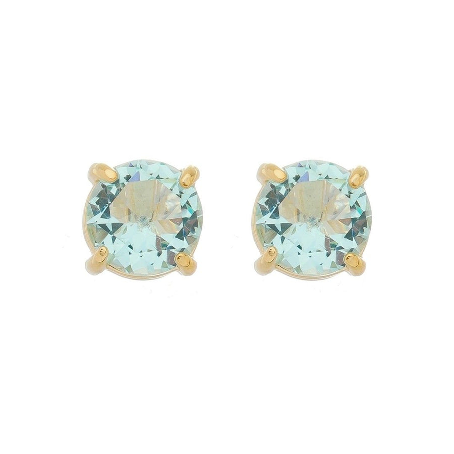 Brinco Ponto de Luz Annie G Zircônia Acqua Folheado a Ouro 18k