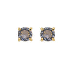 Brinco Ponto de Luz Annie M Zircônia Tanzanita Folheado a Ouro 18k
