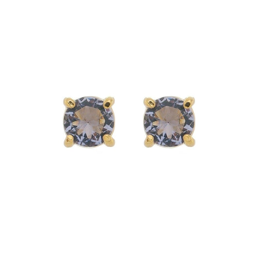 Brinco Ponto de Luz Annie M Zircônia Tanzanita Folheado a Ouro 18k