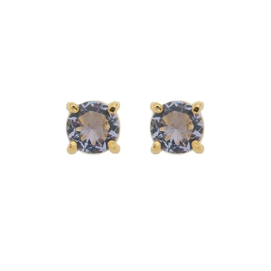 Brinco Ponto de Luz Annie M Zircônia Tanzanita Folheado a Ouro 18k
