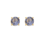 Brinco Ponto de Luz Annie G Zircônia Tanzanita Folheado a Ouro 18k
