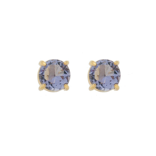 Brinco Ponto de Luz Annie G Zircônia Tanzanita Folheado a Ouro 18k
