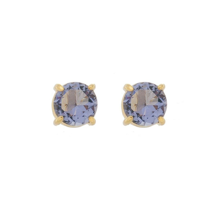 Brinco Ponto de Luz Annie G Zircônia Tanzanita Folheado a Ouro 18k