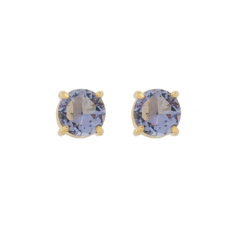 Brinco Ponto de Luz Annie G Zircônia Tanzanita Folheado a Ouro 18k