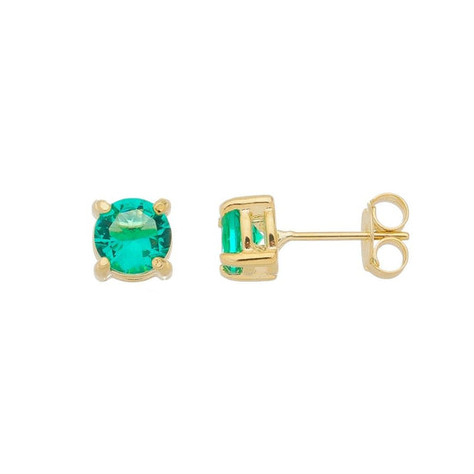 Brinco Ponto de Luz Annie P Zircônia Turmalina Folheado a Ouro 18k