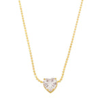 Colar de Coração Maria Antônia Zircônia Cristal Folheado a Ouro 18k
