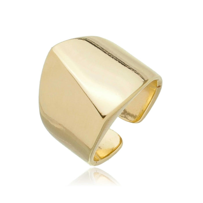 Anel Luiza Triangular Folheado a Ouro 18k