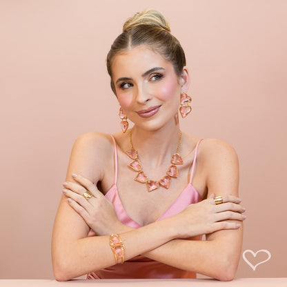 Anel Luiza Triangular Folheado a Ouro 18k