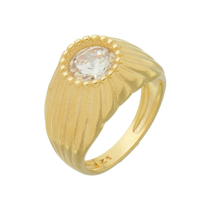 Anel de Dedinho Fran Zircônia Folheado a Ouro 18k