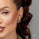 Brinco de Argola Vintage Glenda P Folheado a Ouro 18k